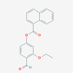 molecular formula C20H16O4 B414648 3-Ethoxy-4-formylphenyl 1-naphthoate 