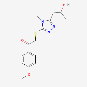 2-{[5-(2-hydroxypropyl)-4-methyl-4H-1,2,4-triazol-3-yl]thio}-1-(4-methoxyphenyl)ethanone