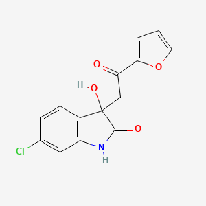 6-chloro-3-[2-(2-furyl)-2-oxoethyl]-3-hydroxy-7-methyl-1,3-dihydro-2H-indol-2-one