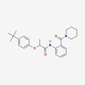 molecular formula C25H32N2O3 B4146486 2-(4-tert-butylphenoxy)-N-[2-(1-piperidinylcarbonyl)phenyl]propanamide 