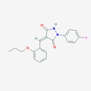 molecular formula C19H17IN2O3 B414654 1-(4-Iodophenyl)-4-(2-propoxybenzylidene)-3,5-pyrazolidinedione 