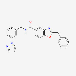 molecular formula C25H20N4O2 B4146543 2-benzyl-N-[3-(1H-pyrazol-1-yl)benzyl]-1,3-benzoxazole-5-carboxamide 