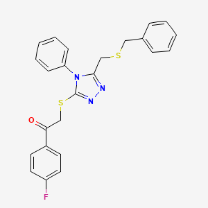 2-({5-[(benzylthio)methyl]-4-phenyl-4H-1,2,4-triazol-3-yl}thio)-1-(4-fluorophenyl)ethanone