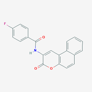molecular formula C20H12FNO3 B414657 4-fluoro-N-(3-oxo-3H-benzo[f]chromen-2-yl)benzamide 