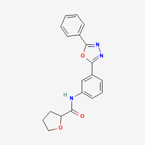 molecular formula C19H17N3O3 B4146595 N-[3-(5-phenyl-1,3,4-oxadiazol-2-yl)phenyl]tetrahydrofuran-2-carboxamide 