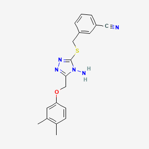 3-[({4-amino-5-[(3,4-dimethylphenoxy)methyl]-4H-1,2,4-triazol-3-yl}thio)methyl]benzonitrile