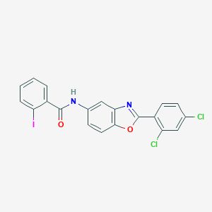 molecular formula C20H11Cl2IN2O2 B414661 N-[2-(2,4-dichlorophenyl)-1,3-benzoxazol-5-yl]-2-iodobenzamide 