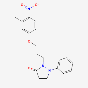 molecular formula C19H21N3O4 B4146612 2-[3-(3-Methyl-4-nitrophenoxy)propyl]-1-phenylpyrazolidin-3-one 