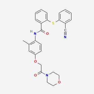 2-[(2-cyanophenyl)thio]-N-{2-methyl-4-[2-(4-morpholinyl)-2-oxoethoxy]phenyl}benzamide