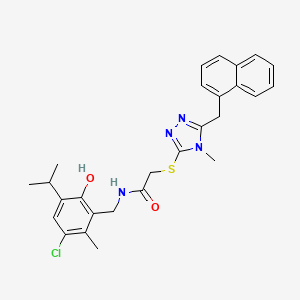 N-(3-chloro-6-hydroxy-5-isopropyl-2-methylbenzyl)-2-{[4-methyl-5-(1-naphthylmethyl)-4H-1,2,4-triazol-3-yl]thio}acetamide