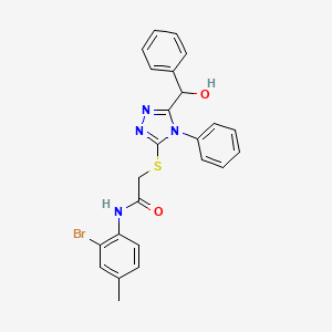 N-(2-bromo-4-methylphenyl)-2-({5-[hydroxy(phenyl)methyl]-4-phenyl-4H-1,2,4-triazol-3-yl}thio)acetamide