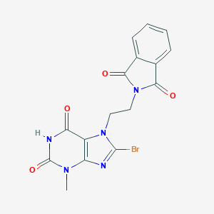 molecular formula C16H12BrN5O4 B414669 8-bromo-7-(2-(1,3-dioxoisoindolin-2-yl)ethyl)-3-methyl-1H-purine-2,6(3H,7H)-dione CAS No. 329700-58-5