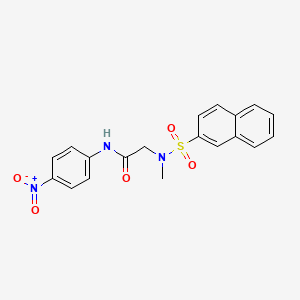 molecular formula C19H17N3O5S B4146696 N~2~-methyl-N~2~-(2-naphthylsulfonyl)-N~1~-(4-nitrophenyl)glycinamide 