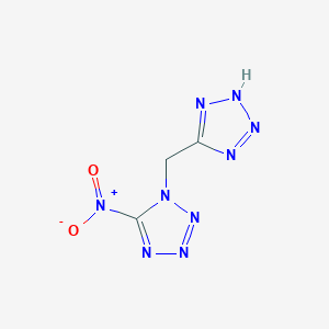 molecular formula C3H3N9O2 B414673 5-nitro-1-(1H-tetraazol-5-ylmethyl)-1H-tetraazole 