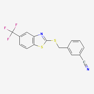 3-({[5-(trifluoromethyl)-1,3-benzothiazol-2-yl]thio}methyl)benzonitrile