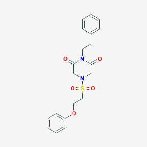 molecular formula C20H22N2O5S B414674 4-[(2-Phenoxyethyl)sulfonyl]-1-(2-phenylethyl)-2,6-piperazinedione CAS No. 295346-32-6
