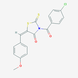 molecular formula C18H12ClNO3S2 B414675 3-(4-Chlorobenzoyl)-5-(4-methoxybenzylidene)-2-thioxo-1,3-thiazolidin-4-one 