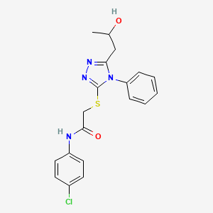 N-(4-chlorophenyl)-2-{[5-(2-hydroxypropyl)-4-phenyl-4H-1,2,4-triazol-3-yl]thio}acetamide