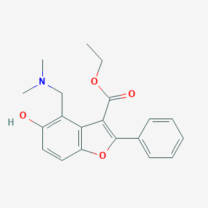 molecular formula C20H21NO4 B414677 Ethyl 4-[(dimethylamino)methyl]-5-hydroxy-2-phenyl-1-benzofuran-3-carboxylate CAS No. 95696-19-8