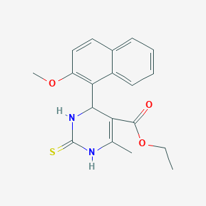 molecular formula C19H20N2O3S B414679 Ethyl 6-(2-methoxynaphthalen-1-yl)-4-methyl-2-sulfanyl-1,6-dihydropyrimidine-5-carboxylate 