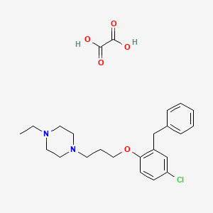 molecular formula C24H31ClN2O5 B4146797 1-[3-(2-Benzyl-4-chlorophenoxy)propyl]-4-ethylpiperazine;oxalic acid 