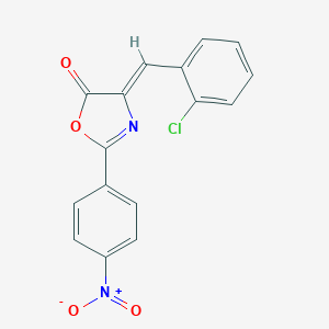 molecular formula C16H9ClN2O4 B414680 4-(2-chlorobenzylidene)-2-{4-nitrophenyl}-1,3-oxazol-5(4H)-one 