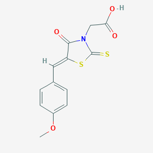 molecular formula C13H11NO4S2 B414681 [(5Z)-5-(4-methoxybenzylidene)-4-oxo-2-thioxo-1,3-thiazolidin-3-yl]acetic acid CAS No. 1261158-91-1