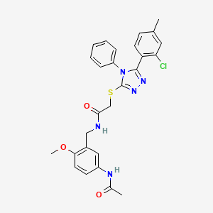 N-[5-(acetylamino)-2-methoxybenzyl]-2-{[5-(2-chloro-4-methylphenyl)-4-phenyl-4H-1,2,4-triazol-3-yl]thio}acetamide