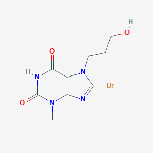molecular formula C9H11BrN4O3 B414682 8-bromo-7-(3-hydroxypropyl)-3-methyl-1H-purine-2,6(3H,7H)-dione CAS No. 115294-81-0