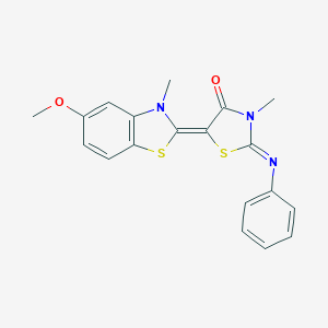 molecular formula C19H17N3O2S2 B414685 5-(5-methoxy-3-methyl-1,3-benzothiazol-2(3H)-ylidene)-3-methyl-2-(phenylimino)-1,3-thiazolidin-4-one 