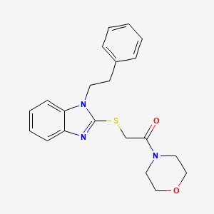 molecular formula C21H23N3O2S B4146863 2-{[2-(4-morpholinyl)-2-oxoethyl]thio}-1-(2-phenylethyl)-1H-benzimidazole 