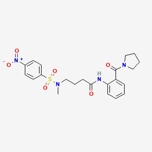 molecular formula C22H26N4O6S B4146898 4-[methyl-(4-nitrophenyl)sulfonylamino]-N-[2-(pyrrolidine-1-carbonyl)phenyl]butanamide 