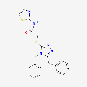 2-[(4,5-dibenzyl-4H-1,2,4-triazol-3-yl)thio]-N-1,3-thiazol-2-ylacetamide