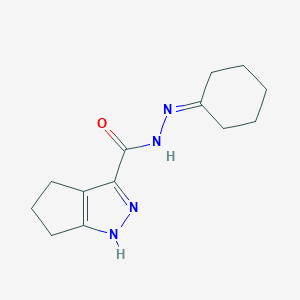 molecular formula C13H18N4O B414691 N'-cyclohexylidene-1,4,5,6-tetrahydrocyclopenta[c]pyrazole-3-carbohydrazide 