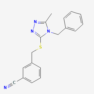 3-{[(4-benzyl-5-methyl-4H-1,2,4-triazol-3-yl)thio]methyl}benzonitrile