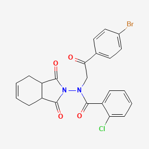 molecular formula C23H18BrClN2O4 B4146937 N-[2-(4-bromophenyl)-2-oxoethyl]-2-chloro-N-(1,3-dioxo-1,3,3a,4,7,7a-hexahydro-2H-isoindol-2-yl)benzamide 