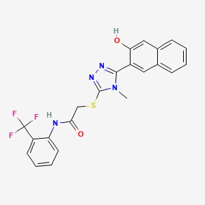 molecular formula C22H17F3N4O2S B4146939 2-{[5-(3-hydroxy-2-naphthyl)-4-methyl-4H-1,2,4-triazol-3-yl]thio}-N-[2-(trifluoromethyl)phenyl]acetamide 