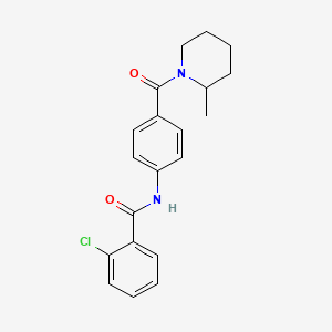 2-chloro-N-{4-[(2-methyl-1-piperidinyl)carbonyl]phenyl}benzamide