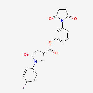 3-(2,5-dioxo-1-pyrrolidinyl)phenyl 1-(4-fluorophenyl)-5-oxo-3-pyrrolidinecarboxylate