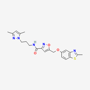 molecular formula C21H23N5O3S B4146977 N-[3-(3,5-dimethyl-1H-pyrazol-1-yl)propyl]-5-{[(2-methyl-1,3-benzothiazol-5-yl)oxy]methyl}-3-isoxazolecarboxamide 