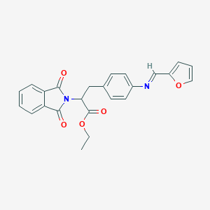 molecular formula C24H20N2O5 B414709 ethyl 2-(1,3-dioxo-1,3-dihydro-2H-isoindol-2-yl)-3-{4-[(2-furylmethylene)amino]phenyl}propanoate 