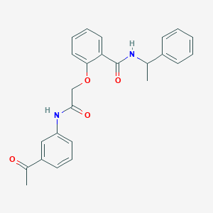 molecular formula C25H24N2O4 B4147099 2-{2-[(3-acetylphenyl)amino]-2-oxoethoxy}-N-(1-phenylethyl)benzamide 