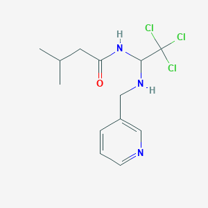 molecular formula C13H18Cl3N3O B414710 3-methyl-N-{2,2,2-trichloro-1-[(3-pyridinylmethyl)amino]ethyl}butanamide 