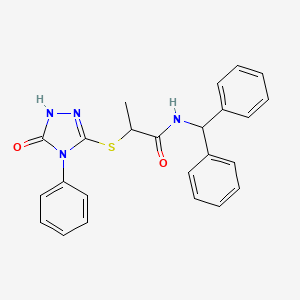 molecular formula C24H22N4O2S B4147108 N-(diphenylmethyl)-2-[(5-oxo-4-phenyl-4,5-dihydro-1H-1,2,4-triazol-3-yl)thio]propanamide 