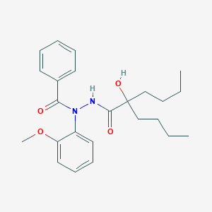 molecular formula C24H32N2O4 B414711 N'-(2-butyl-2-hydroxyhexanoyl)-N-(2-methoxyphenyl)benzohydrazide 