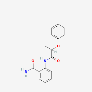 molecular formula C20H24N2O3 B4147116 2-[2-(4-Tert-butylphenoxy)propanoylamino]benzamide 