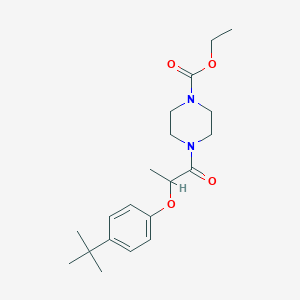 molecular formula C20H30N2O4 B4147129 Ethyl 4-[2-(4-tert-butylphenoxy)propanoyl]piperazine-1-carboxylate 