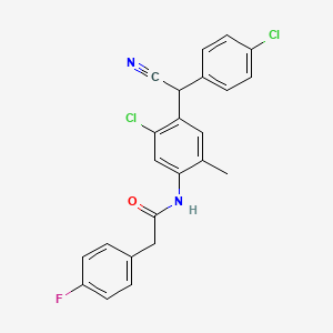 N-{5-chloro-4-[(4-chlorophenyl)(cyano)methyl]-2-methylphenyl}-2-(4-fluorophenyl)acetamide