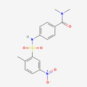 N,N-dimethyl-4-{[(2-methyl-5-nitrophenyl)sulfonyl]amino}benzamide