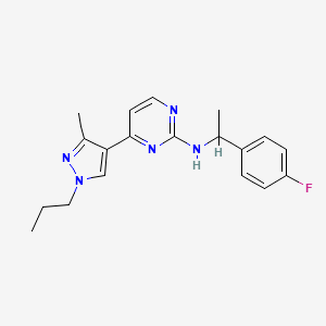 N-[1-(4-fluorophenyl)ethyl]-4-(3-methyl-1-propyl-1H-pyrazol-4-yl)pyrimidin-2-amine